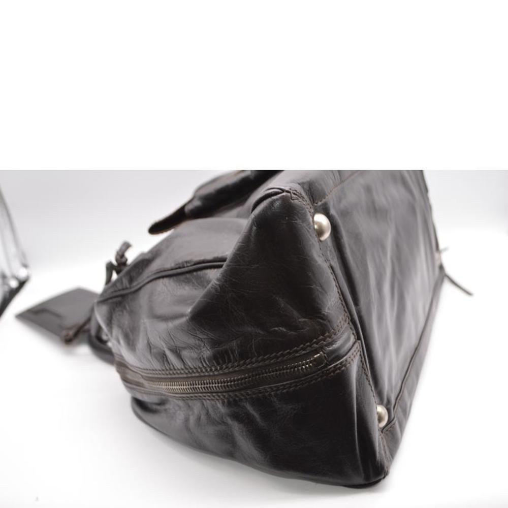 Balenciaga Leather Bag Pocket Black Chevre Boston